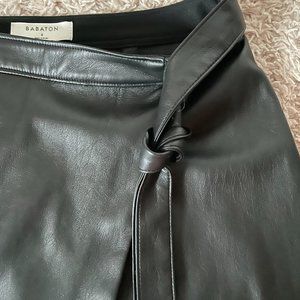 Aritzia Babaton Pelli Vegan Leather Wrap Skirt | Size 2 | Black